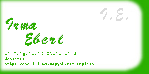 irma eberl business card